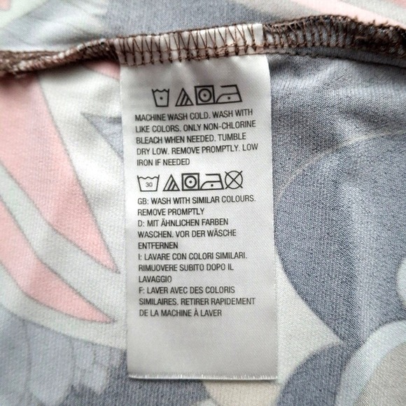 Susan Graver Top Women S Beige Blue Keyhole Neck 3/4 Sleeve Liquid Knit Tunic - Picture 12 of 13